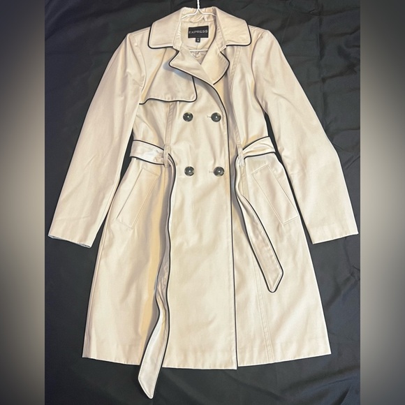 New With Tag Express XS Pea Coat Beige - Picture 2 of 4
